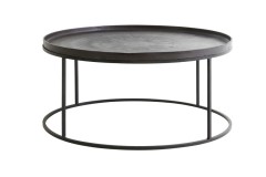 CAFE TABLE MATT BLACK METAL 90 